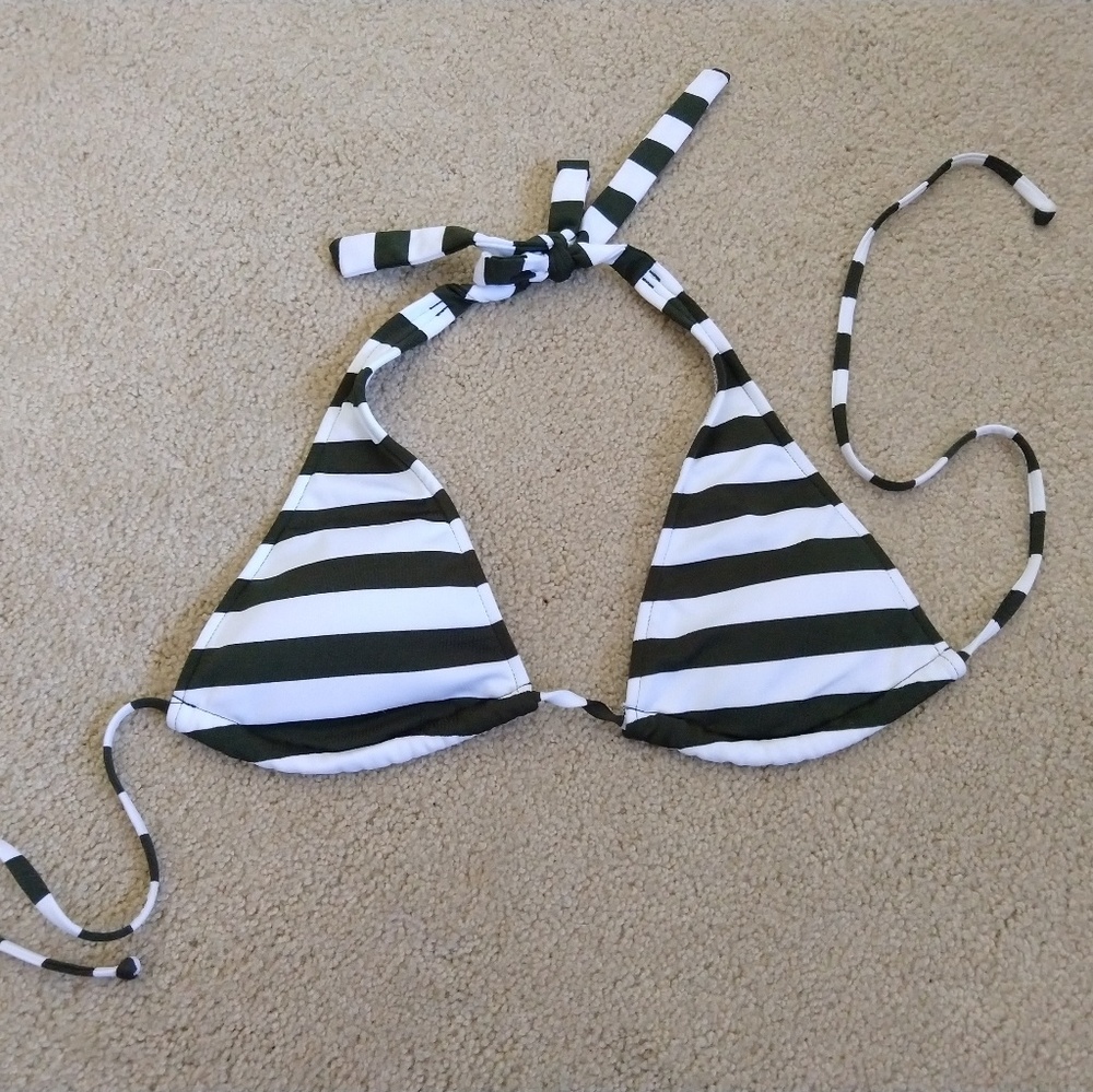 Super cute stripe halter bikini top